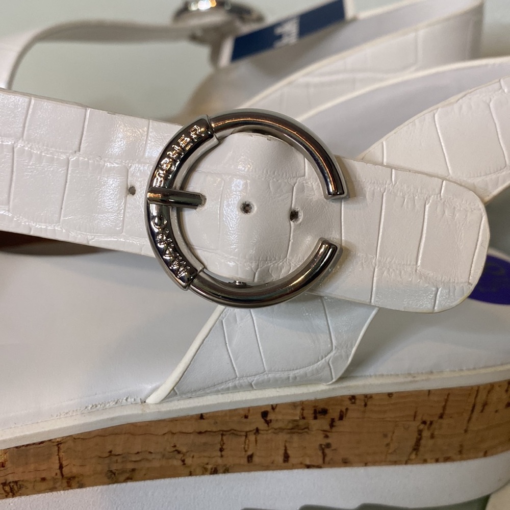 MARC FISHER GILMA2 White Croc Print Cork Wedge SANDAL-Women’s Sz 8.5-NWT! - Picture 7 of 13